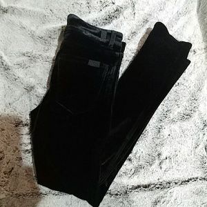 7 For All Mankind Black Thick Velvet Pants